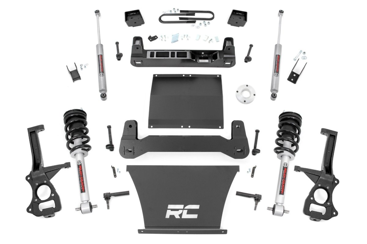 GMC Sierra 1500 Suspension Lift Kit - Front + Rear - Rough Country - 6 Inch, Mono Leaf Rear, N3 Struts - 2025+